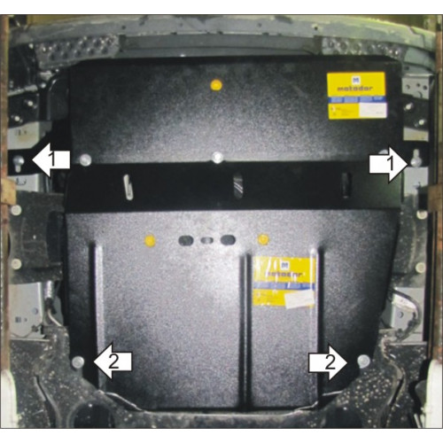 Защита Картера двигателя, КПП, Радиатора MOTODOR для Ford Transit 2006-2014, Сталь 2 мм - Арт. 748