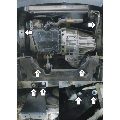 Защита Картера двигателя, КПП MOTODOR для Renault Master 2010-2014, Сталь 2 мм - Арт. 1731