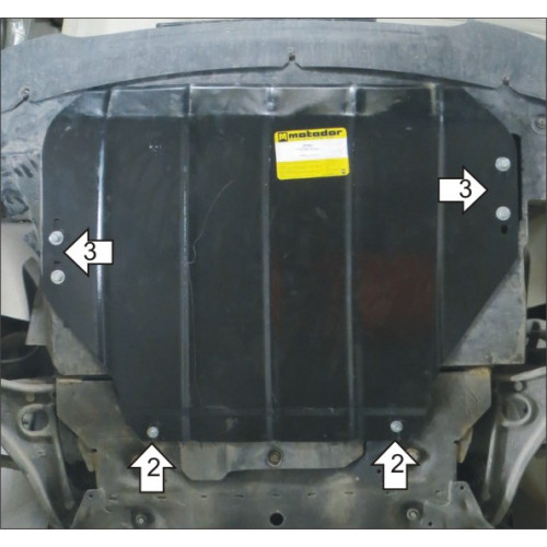 Защита Картера двигателя, КПП MOTODOR для Renault Master 2010-2014, Сталь 2 мм - Арт. 1731