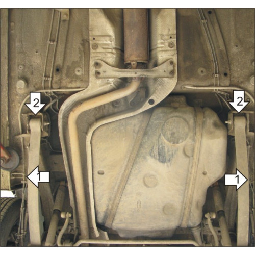 Защита Топливного бака MOTODOR для Volkswagen Caddy 2004-2010, Сталь 2 мм - Арт. 2728