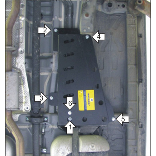 Защита Топливных трубок MOTODOR для SsangYong Actyon New 2010-2013, Сталь 2 мм - Арт. 2808