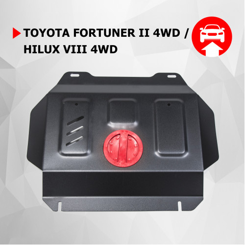 Защита Картера двигателя АвтоБроня для Toyota Fortuner 2020- II AN160 рестайлинг, Сталь 45778 мм - Арт. 1.09502.1