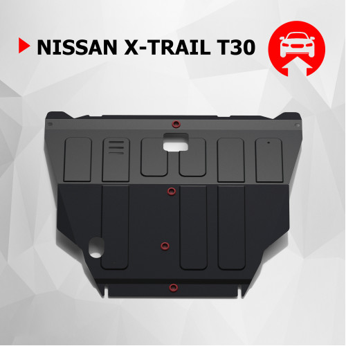 Защита Картера двигателя, КПП АвтоБроня для Nissan X-Trail 2001-2007 (T30), Сталь 45778 мм - Арт. 111.04138.1