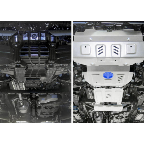 Защита Картера двигателя, КПП, Радиатора, Раздаточной коробки Rival для Toyota Fortuner 2020- II AN160 рестайлинг, Алюминий 3 мм - Арт. K333.5770.1
