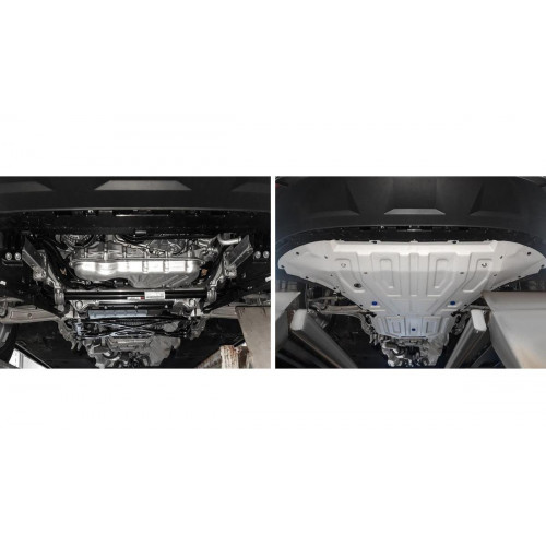 Защита Картера двигателя, КПП, Радиатора, Раздаточной коробки Rival для Volkswagen Touareg 2018-, Алюминий 3 мм - Арт. K333.5870.1