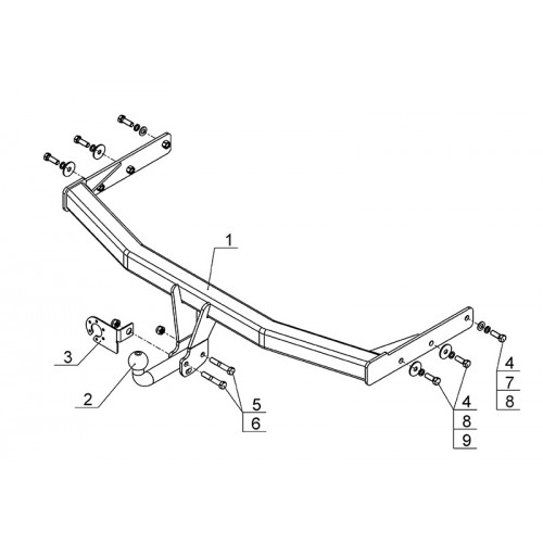 Фаркоп Avtos на GREAT WALL Hover H3 2009-2014 Арт.GW 12