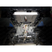 Защита Картера двигателя, КПП, Топливного бака ТСС для Geely Emgrand X7 2013-2019, Алюминий 4 мм - Арт. ZKTCC00402К